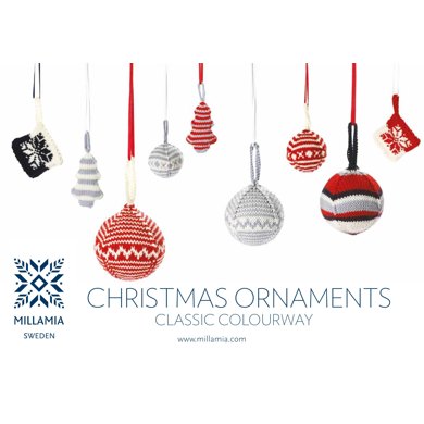 "Christmas Ornaments" : Knitting Pattern for Christmas in MillaMia Fingering Yarn
