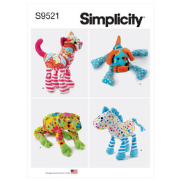 Simplicity Plush Animals S9521 - Paper Pattern, Size OS (One Size Only)