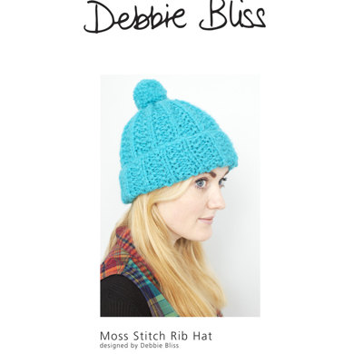 "Moss Stitch Rib Hat" : Hat Knitting Pattern for Women in Debbie Bliss Super Bulky | Super Chunky Yarn