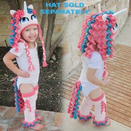 Unicorn / Pony Tail & Leg Warmers (Hat Pattern Sold Separately)