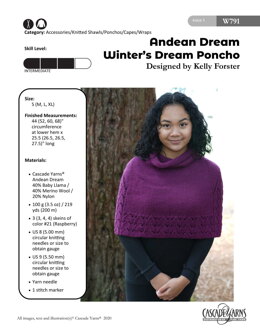 Andean Dream Winters Dream Poncho in Cascade Yarns - W791 - Downloadable PDF