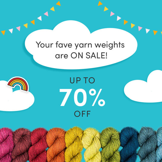 Up to 70 percent off your fave yarn weights!