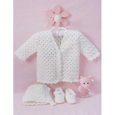 Lacy Set to Crochet in Bernat Softee Baby Solids