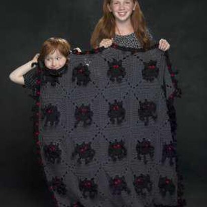 Spooky Spider Afghan in Lion Brand Vanna's Choice & Vanna's Glamour- M21210 - Downloadable PDF