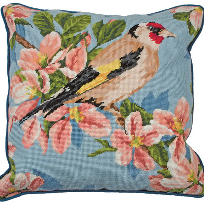 Anchor Gold Finch and Blossom Needlepoint Cushion Front Kit - 40 x 40cm