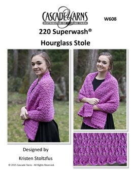 Hourglass Stole in Cascade Yarns 220 Superwash® - W608 - Downloadable PDF