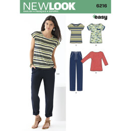 New Look Misses' Knit Tops and Pants 6216 - Paper Pattern, Size A (8-10-12-14-16-18)