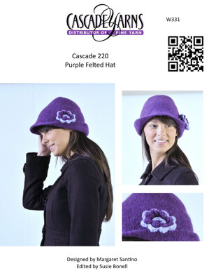 Purple Felted Hat in Cascade 220 - W331