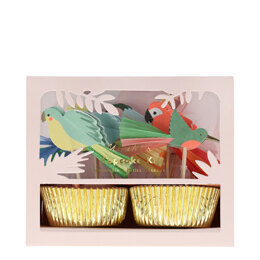 Meri Meri Tropical Bird Cupcake Kit (Set of 24 Toppers)