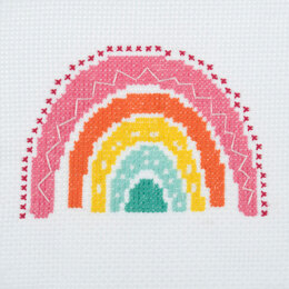 Kreuzstich-Stickset „Regenbogen“ von Trimits – 13 x 13 cm