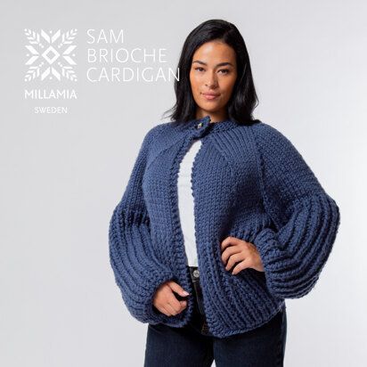 Sam Brioche Cardigan - Knitting Pattern for Women in MillaMia Naturally Soft Super Chunky by MillaMia