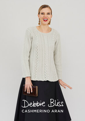 Clemence Sweater - Knitting Pattern For Women in Debbie Bliss Cashmerino Aran