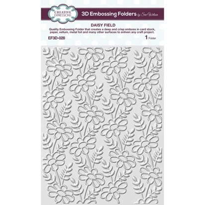 Creative Expressions Daisy Field 3D Embossing Folder - 5 3/4 x 7 1/2
