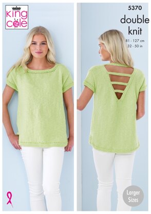 Ladies Tops in King Cole Cotton Top DK - 5370 - Downloadable PDF