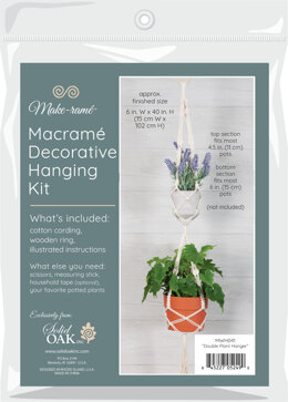 Solid Oak Double Plant Hanger Macrame Kit