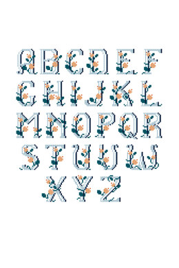 Romantic Alphabet in DMC - PAT0175 - Downloadable PDF