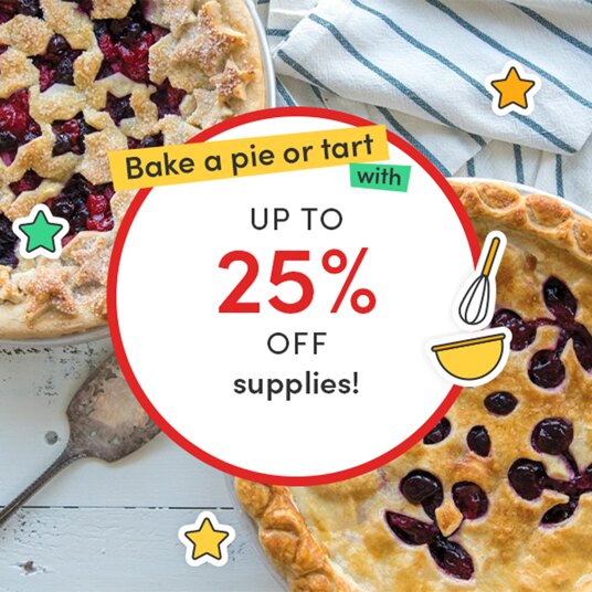 Up to 25 percent off pie & tart baking supplies!