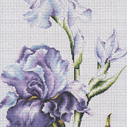 Luca-S Irises Cross Stitch Kit - 24cm x 38cm
