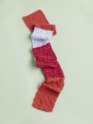 Pattern Mix Scarf in Lion Brand Wool-Ease - 90066AD