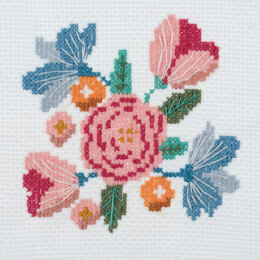 Kreuzstich-Stickset „Blumen“ von Trimits – 13 x 13 cm