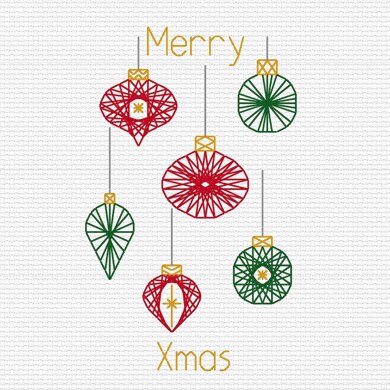 Bothy Threads Christmas Baubles Embroidery Kit - 9 x 13cm