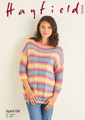 Ladies Sweater in Hayfield Spirit DK - 10104 - Leaflet