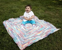 Mark The Spot Baby Blanket in Plymouth Yarn Dreambaby DK Paintpot - F670