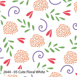 Craft Cotton Company Cute Florals - Cute Floral White