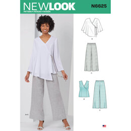New Look N6625 Misses' Tops And Pull On Pants 6625 - Paper Pattern, Size 10-12-14-16-18-20-22