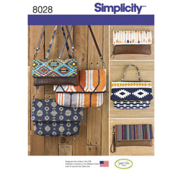 Simplicity Clutch, Wristlet and Purse in Two Sizes 8028 - Paper Pattern, Size OS (ONE SIZE)