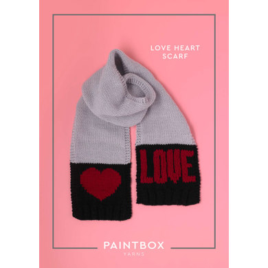 "Love Heart Scarf" : Scarf Knitting Pattern in Paintbox Yarns Bulky | Chunky Yarn