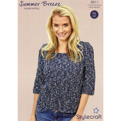 Lacy Short Sleeve Top in Stylecraft Summer Breeze - 8811