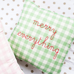 Cotton Clara Merry Everything Christmas Cushion Printed Embroidery Kit - 47cm x 47cm