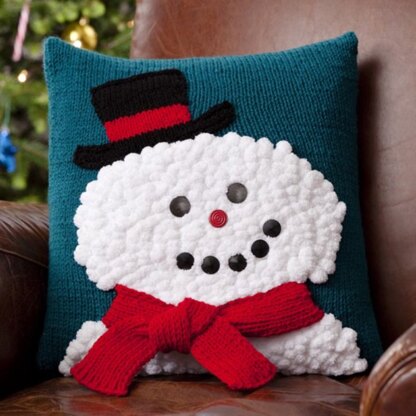 Snowman Pillow in Red Heart Super Saver Economy Solids - LW2654