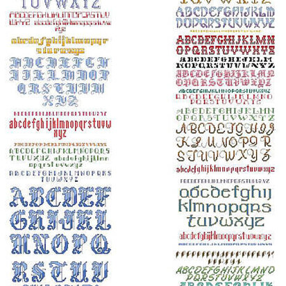 Cross Stitch Alphabets with Backstitching - PDF