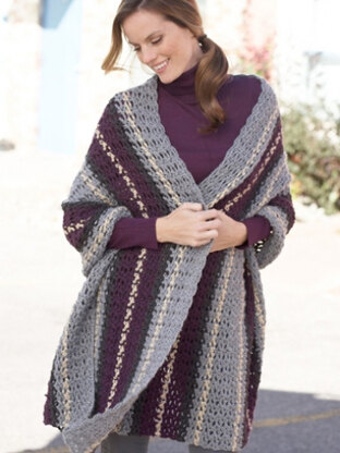 Afternoon Wrap in Caron Simply Soft Heathers & Simply Soft - Downloadable PDF