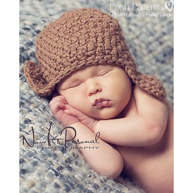 Textured Baby Earflap Hat Crochet Pattern 181