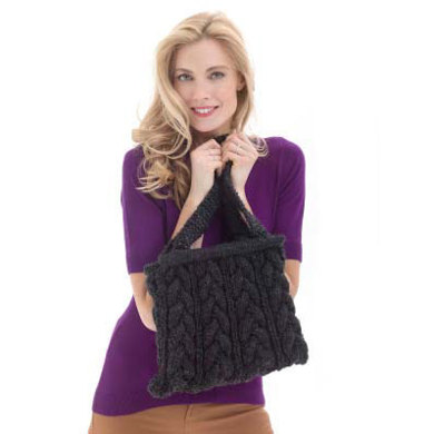 Chic Cabled Bag in Lion Brand Wool-Ease Thick & Quick - L40183