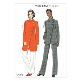 Vogue Misses' Asymmetrical Lined Jacket, and Pull-On Pants V9274 - Sewing Pattern
