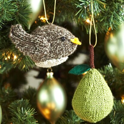 Partridge or a Pear Tree Ornaments in Patons Classic Wool Worsted