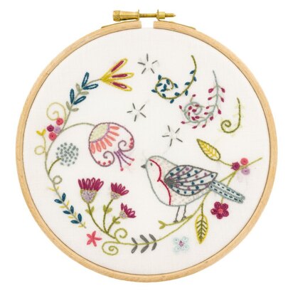 Un Chat Dans L'Aiguille George the Robin Contemporary Printed Embroidery Kit