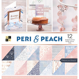 American Crafts DCWV Double-Sided Cardstock Stack 12"X12" 36/Pkg - Peri & Peach, 18 Designs/2 Each