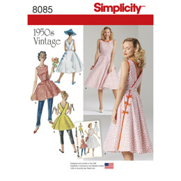 Simplicity Women's Vintage 1950's Wrap Dress in Two Lengths 8085 - Sewing Pattern