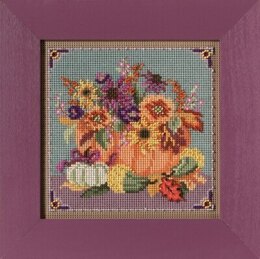 Mill Hill Floral Pumpkin Cross Stitch Kit - 5.25in x 5.25in (13.3 cm x 13.3 cm)