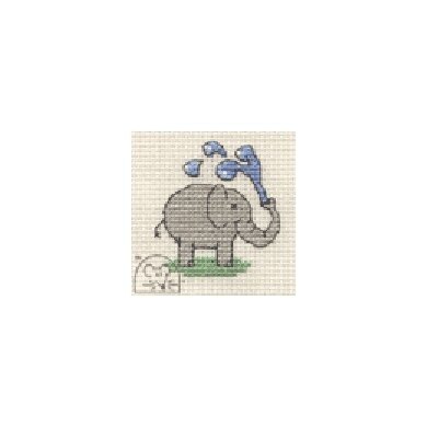 Mouseloft Stitchlets – Kreuzstich Set Verspielter Elefant (64 mm)