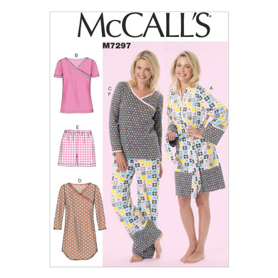 McCall's Misses'/Women's Robe, Belt, Tops, Dress, Shorts and Pants M7297 - Sewing Pattern
