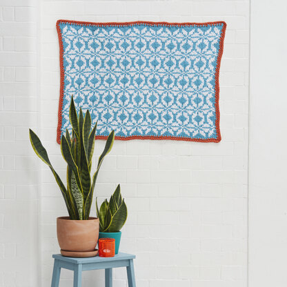 "Funky Fairisle Wall Hanging" - Free Wall Hanging Knitting Pattern For Home in Paintbox Yarns Recycled Ribbon by Paintbox Yarns