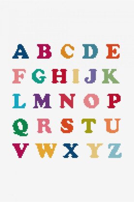DMC Bright Alphabet Cross Stitch - PAT1211 - Downloadable PDF