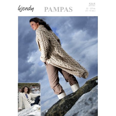 Fitted Coat in Two Lengths in Wendy Pampas Mega Chunky - 5315