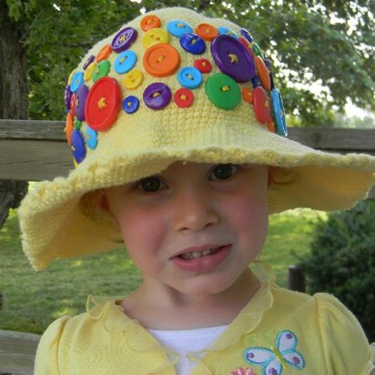 Crochet Summer Hat for a Girl “Loads of Buttons”.